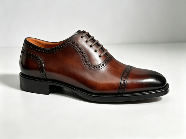 Maurice E Leather Lace-Up Oxford - Dark/Brown