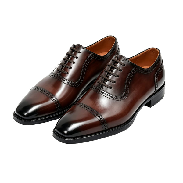 Maurice E Leather Lace-Up Oxford - Dark/Brown