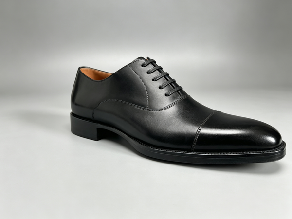 Maurice E Leather Lace-Up Oxford - Black