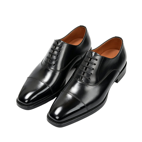 Maurice E Leather Lace-Up Oxford - Black