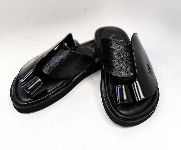 C Collection Calfskin Sandal - Black