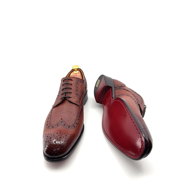 Ugo Vasare Llama Leather Wingtip Oxford - Tan