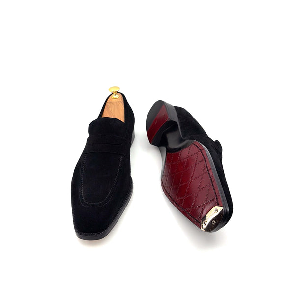 Maurice E Suede Penny Loafer - Black