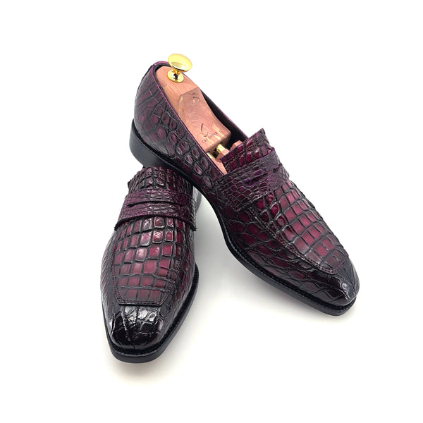 Maurice Mirage Custom Made Alligator Loafer - Aubergine
