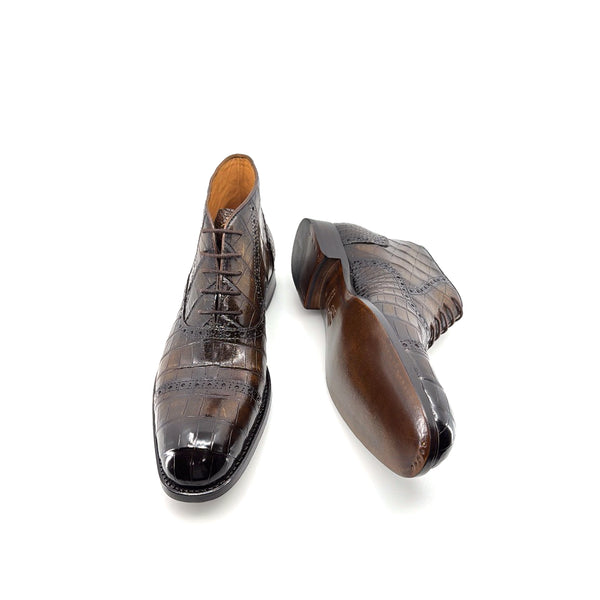 Ugo Vasare Alligator Boot - Brown