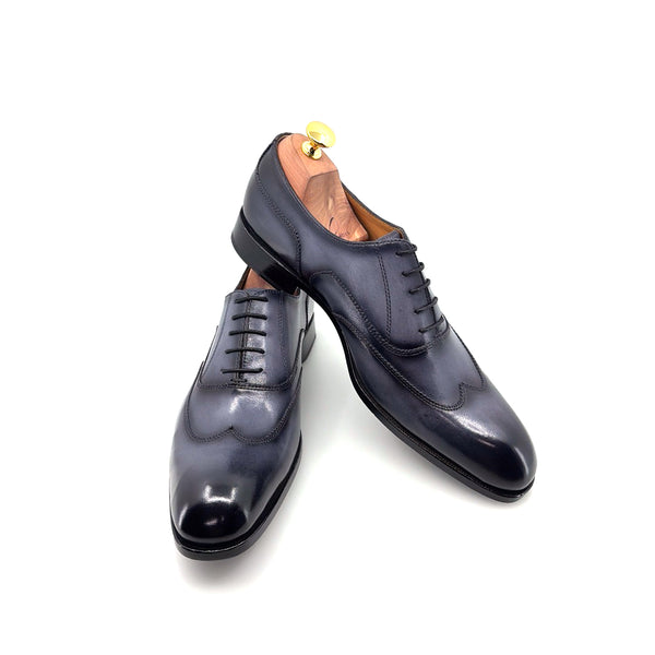 Ugo Vasare Leather Wingtip Oxford - Grey