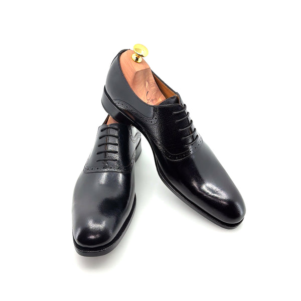 Ugo Vasare Leather Lace-Up Oxford - Black