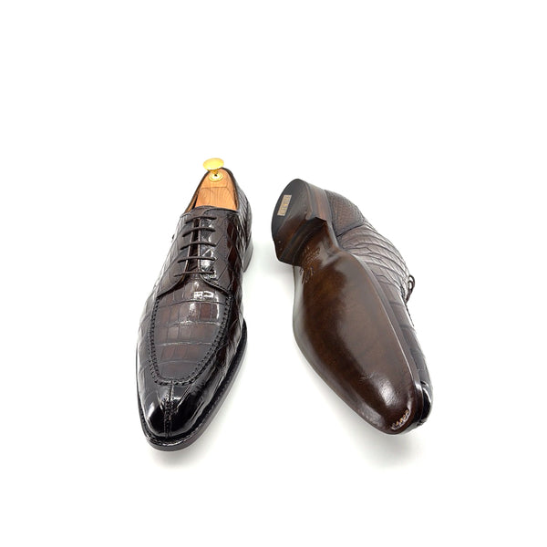 Ugo Vasare Alligator Lace-Up Shoe - Brown