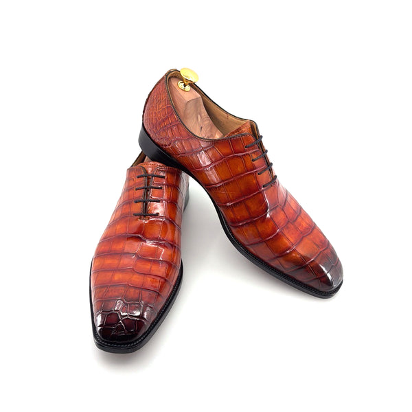 Maurice Custom Alligator Lace-Up Collab with Mr. Maximoff 3.0 - Magma