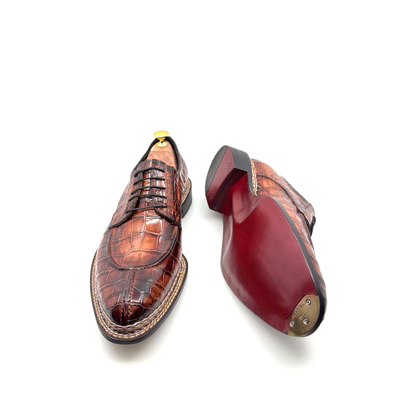 Maurice Custom Alligator Lace-Up Collab with Mr. Maximoff 1.0 - Coffee
