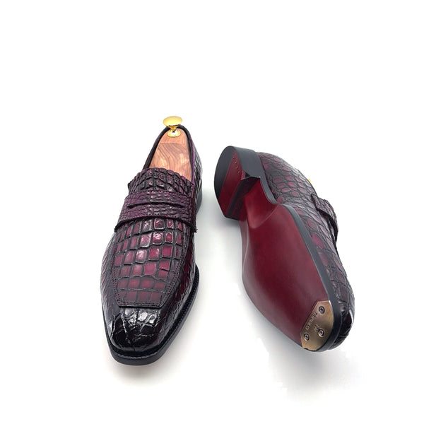 Maurice Mirage Custom Made Alligator Loafer - Aubergine