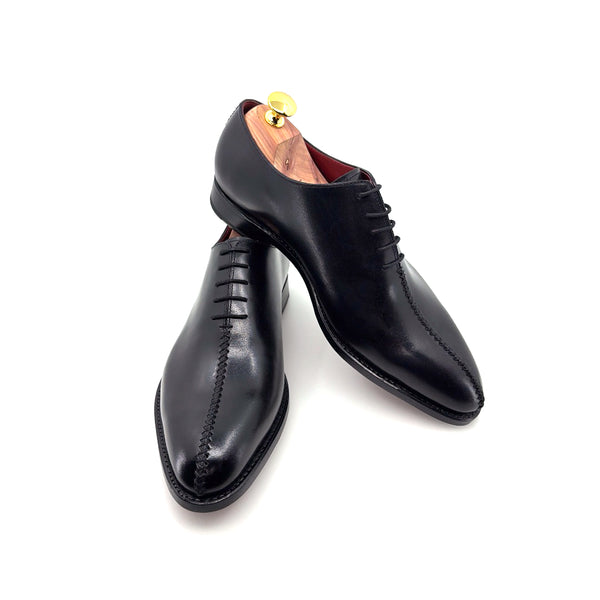 Ugo Vasare "Derrick" Burnished Calfskin Lace-Up Oxford Black