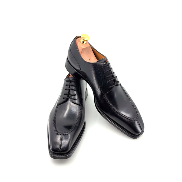 Ugo Vasare "Norman" Calfskin Lace-Up Split-Toe Oxford - Black