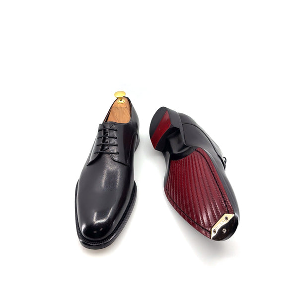 Maurice E Leather Lace-Up Derby - Black