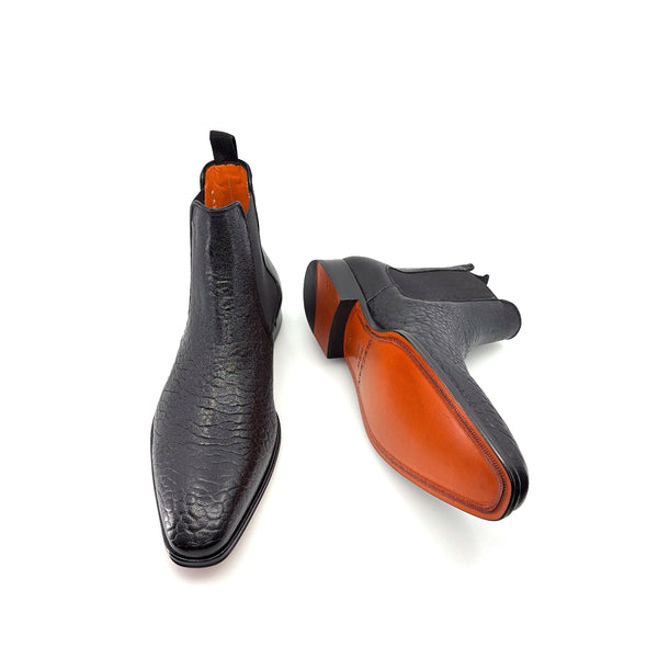 Mezlan Lambskin Slip-On Boot Black