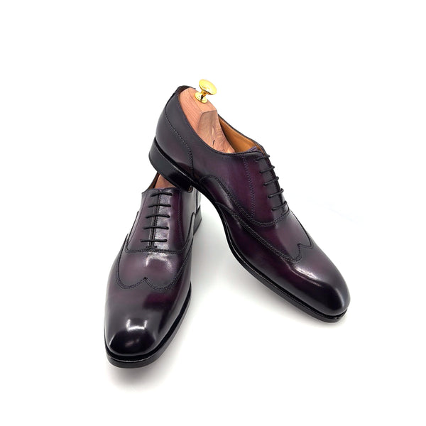 Ugo Vasare Leather Wingtip Oxford - Purple