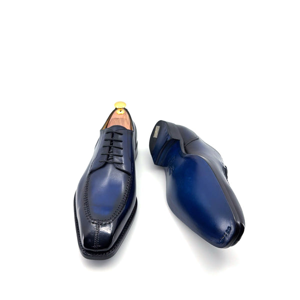 Ugo Vasare "Norman" Calfskin Lace-Up Split-Toe Oxford - Navy