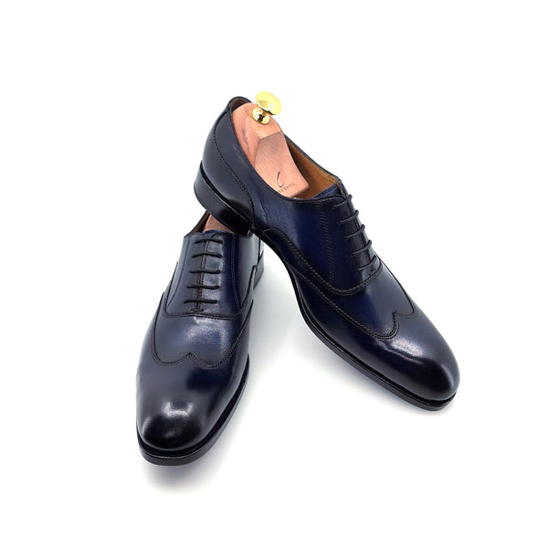 Ugo Vasare Leather Wingtip Oxford - Navy