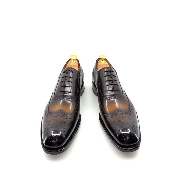 Ugo Vasare Calfskin Wingtip Oxford - Chocolate