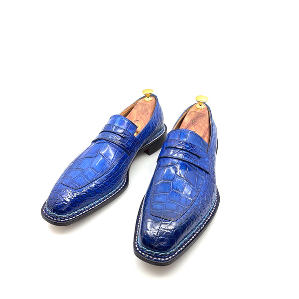 Maurice Carolina Custom Made Alligator Loafer - Cobalt Blue