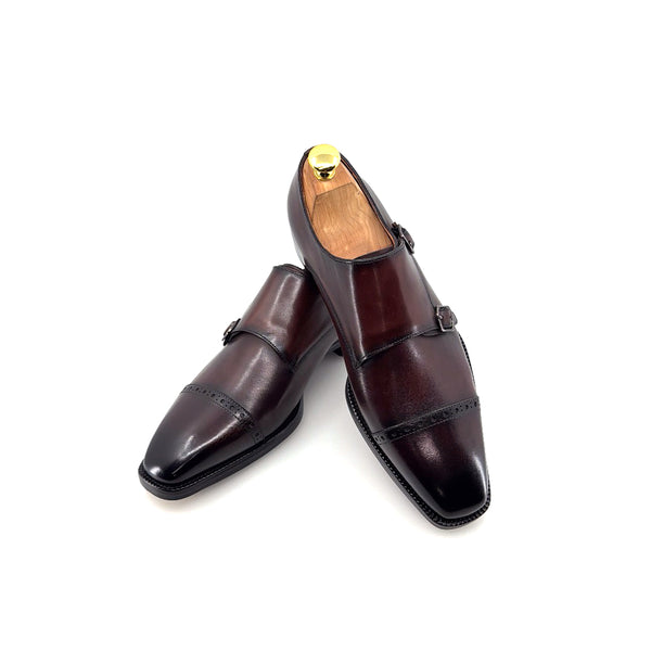 Maurice E Leather Double Monkstrap - Brown