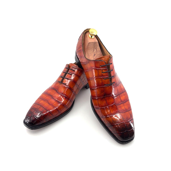 Maurice Custom Alligator Lace-Up Collab with Mr. Maximoff 3.0 - Magma