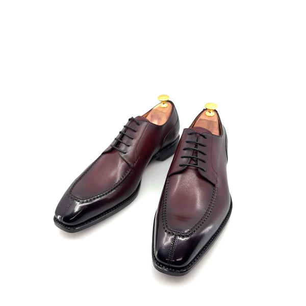 Ugo Vasare "Norman" Calfskin Lace-Up Split-Toe Derby - Burgundy