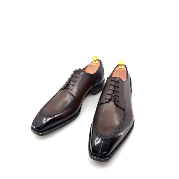 Ugo Vasare "Norman" Calfskin Lace-Up Split-Toe Oxford -Brown