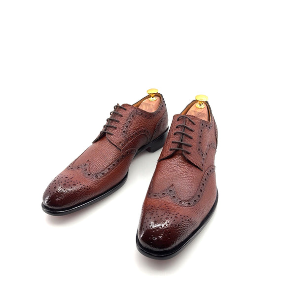 Ugo Vasare Llama Leather Wingtip Oxford - Tan