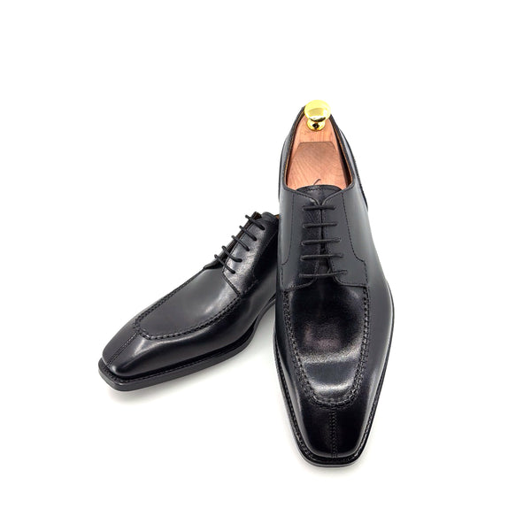 Ugo Vasare "Norman" Calfskin Lace-Up Split-Toe Oxford - Black