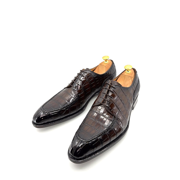 Ugo Vasare Alligator Lace-Up Shoe - Brown