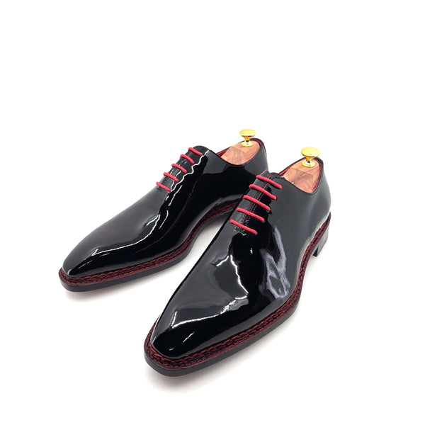 Ugo Vasare Jason Wholecut Patent Calfskin Oxford - Black