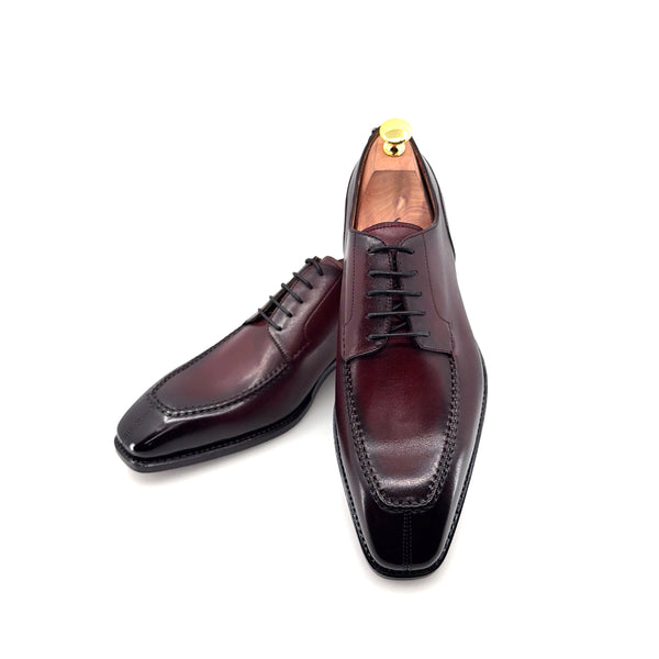 Ugo Vasare "Norman" Calfskin Lace-Up Split-Toe Derby - Burgundy