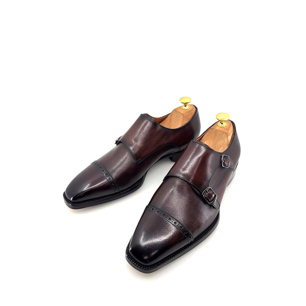 Maurice E Leather Double Monkstrap - Brown