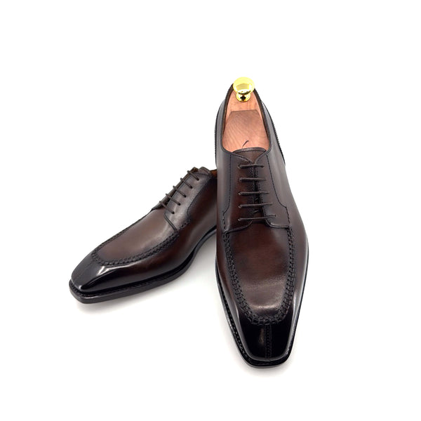 Ugo Vasare "Norman" Calfskin Lace-Up Split-Toe Oxford -Brown