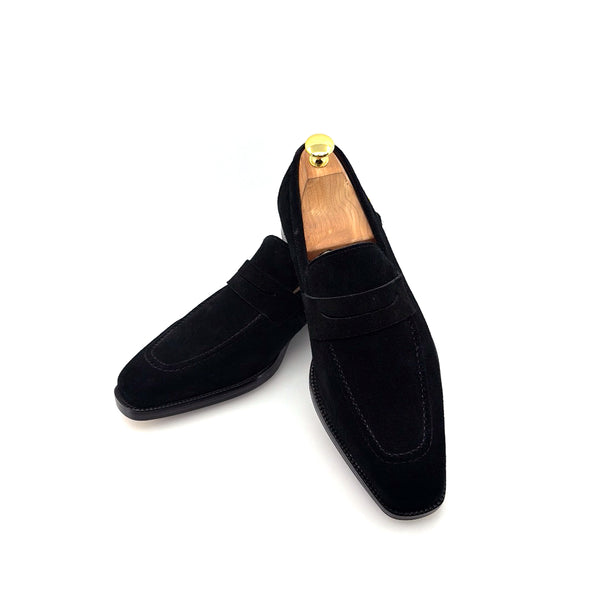 Maurice E Suede Penny Loafer - Black