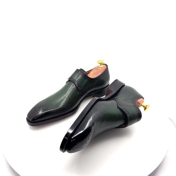 Ugo Vasare Monkstrap Calfskin Shoe - Green