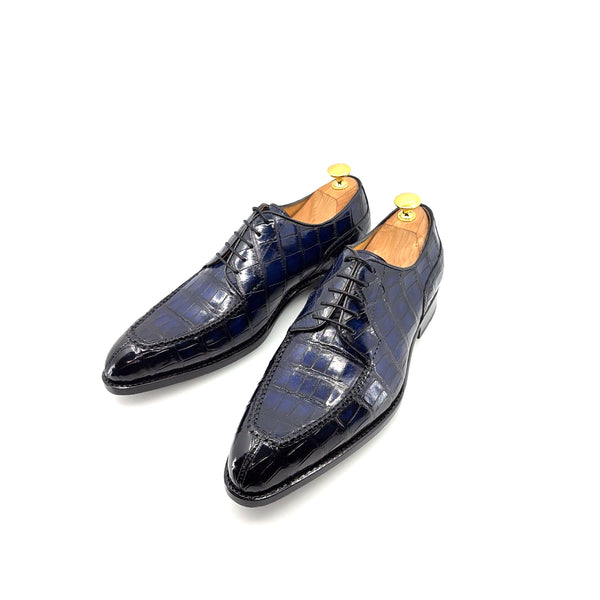 Ugo Vasare Alligator Lace-Up Shoe - Navy