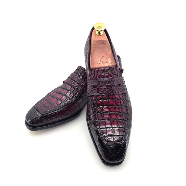 Maurice Mirage Custom Made Alligator Loafer - Aubergine