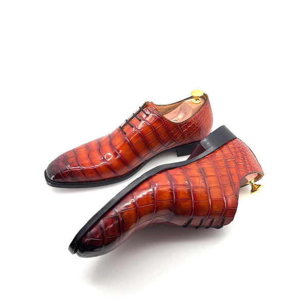 Maurice Custom Alligator Lace-Up Collab with Mr. Maximoff 3.0 - Magma