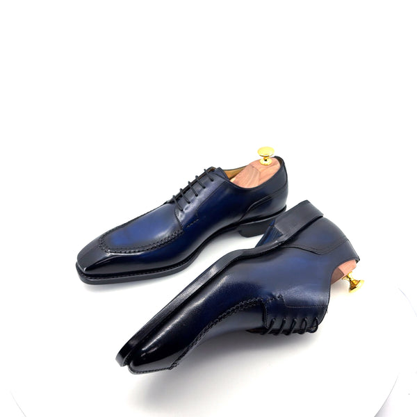 Ugo Vasare "Norman" Calfskin Lace-Up Split-Toe Oxford - Navy