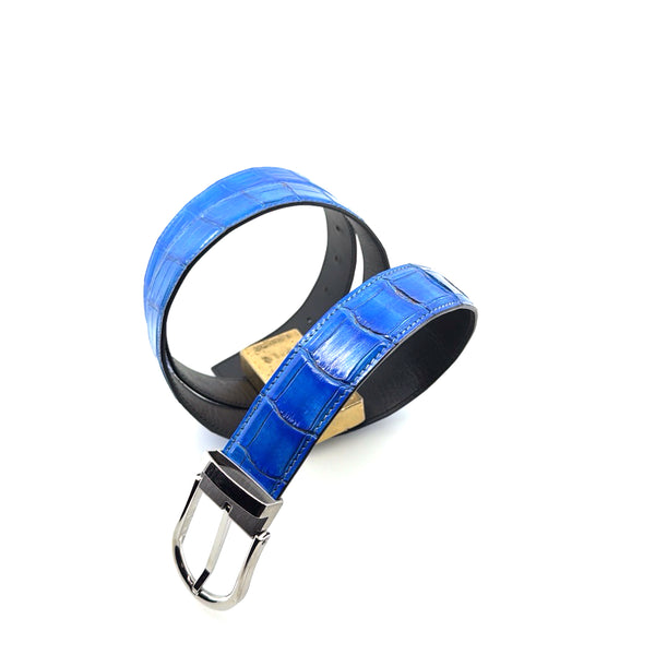 Maurice Custom Alligator Belt - Blue