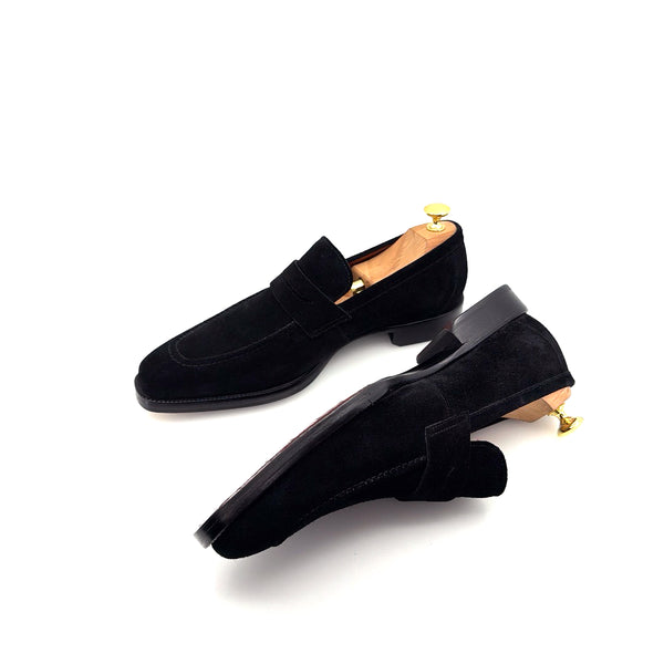 Maurice E Suede Penny Loafer - Black