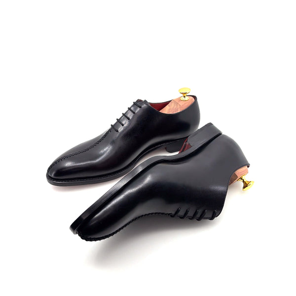 Ugo Vasare "Derrick" Burnished Calfskin Lace-Up Oxford Black