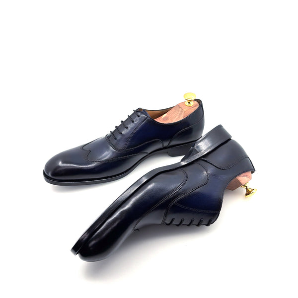 Ugo Vasare Leather Wingtip Oxford - Navy