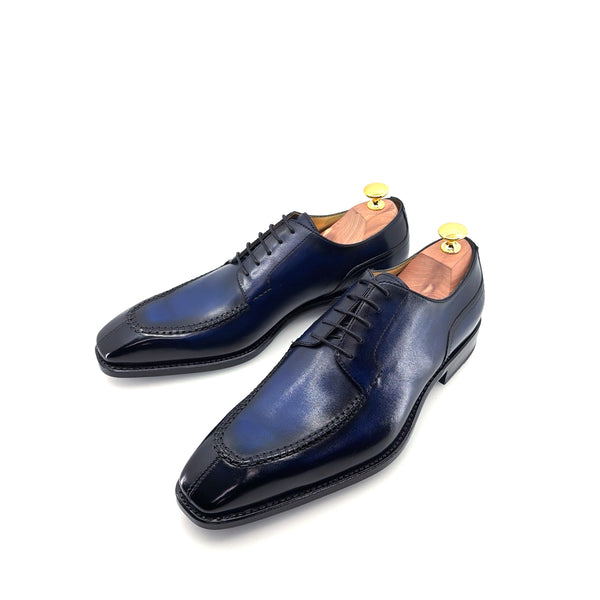 Ugo Vasare "Norman" Calfskin Lace-Up Split-Toe Oxford - Navy