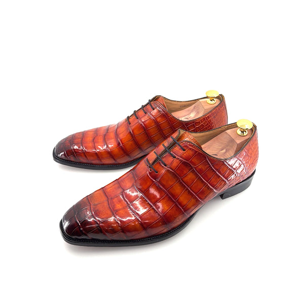 Maurice Custom Alligator Lace-Up Collab with Mr. Maximoff 3.0 - Magma