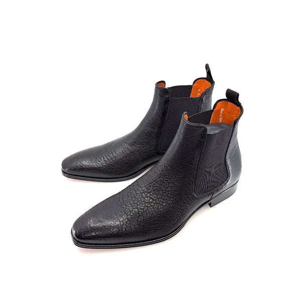Mezlan Lambskin Slip-On Boot Black