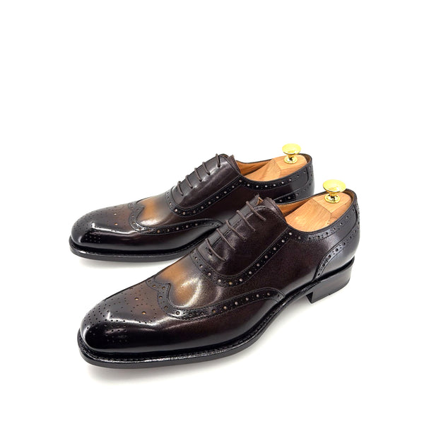 Ugo Vasare Calfskin Wingtip Oxford - Chocolate