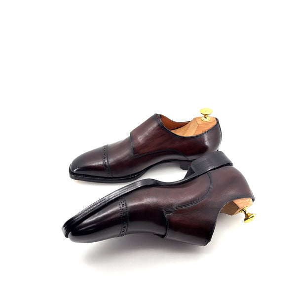 Maurice E Leather Double Monkstrap - Brown